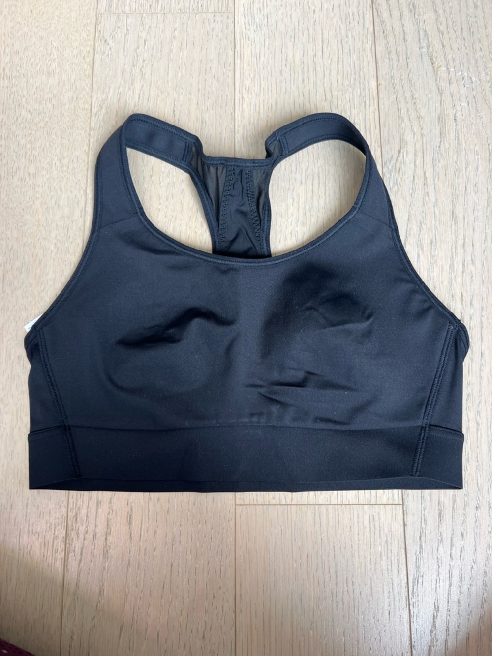 Athleta Black Racerback Sports Bra with Wide Band